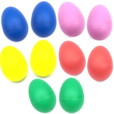 Imagem de KIT 10 Shaker ovo plastico chocalho MULTICOLOR egg