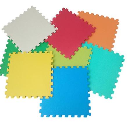 Imagem de Kit 10 Tapetes Tatames Coloridos EVA 50 x 50 x 2cm com Borda