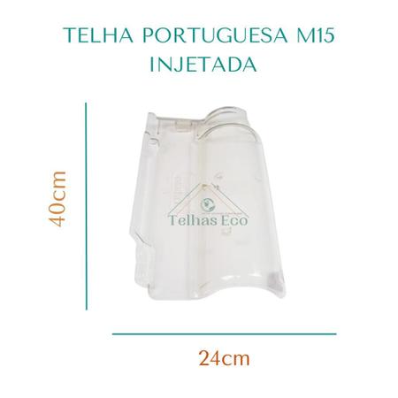 Imagem de Kit 10 Telhas Portuguesa M15 Mundi/Barrobelo/Laranjal 40x24 Injetada Transparente