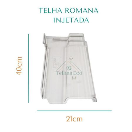 Imagem de Kit 10 Telhas Romana 40x21 Translucida - Injetada