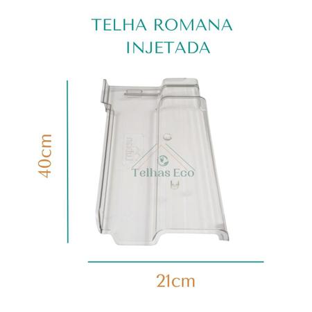 Imagem de Kit 10 Telhas Transparente romana 40x21 Injetada Melhor que Policarbonato