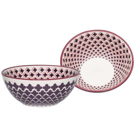 Imagem de Kit 10 Tigelas Bowl Mosaico Roxo Oxford Cerâmica 600ml