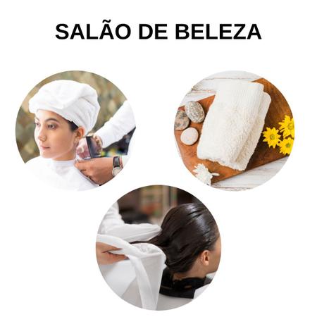 Imagem de Kit 10 Toalhas de Rosto Branca para Salão e Barbearia Básica 100% Algodão