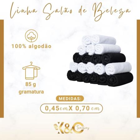 Imagem de Kit 10 Toalhas Rosto Felpudas Para Salão De Beleza Premium - 100% Algodão