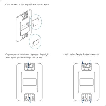 Imagem de Kit 10 Tomada Simples 20A 4X2 Embutir Aria Tramontina