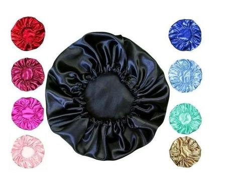 Imagem de Kit 10 toucas de cetim colorida tamanho médio