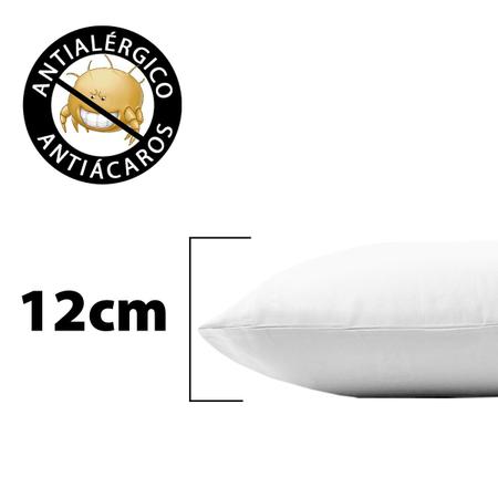 Imagem de Kit 10 Travesseiro Fibra Siliconada Antialérgico Macio 45x65cm BF Colchões
