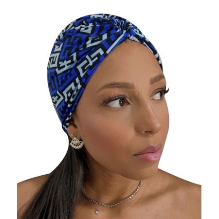 Imagem de Kit 10 Turbante Touca Feminino Elegante Moda Verão Estampados Quimio Colorido