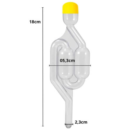 Imagem de Kit 10 unidades Airlock Válvula Tipo S Air Lock Para Fermentação Cerveja Kombucha Vinho Conserva