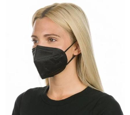 Imagem de Kit 10 Unidades Máscara Descartável Profissional KN95 Embalada Individualmente Cor Preta