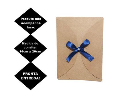 Imagem de Kit 100 Envelope Kraft Para Convite De Casamento Rústico