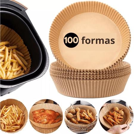 Imagem de Kit 100 Formas Forro Papel Airfryer Fritadeira Descartável