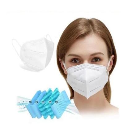 Imagem de Kit 100 Máscaras KN95 com Clip Nasal - Proteção Máxima com 5 Camadas N95 KN95 PFF2