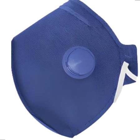 Imagem de Kit 100 Mascaras Respirador Pff2 N95 Azul C Válvula Anatômica para Trabalho e Respiração Hospitalar EPI 