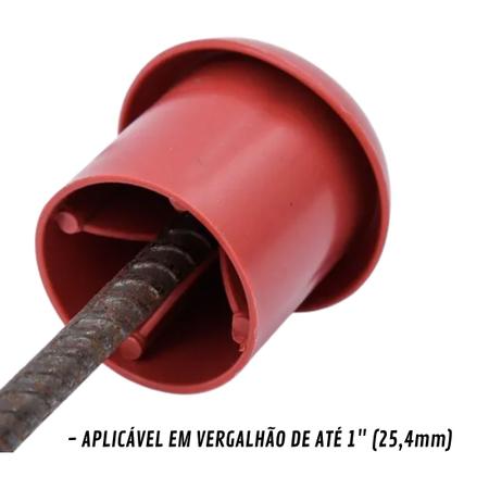 Imagem de Kit 100 Protetor Ponta Vergalhão Plástica Pa Epi Segurança