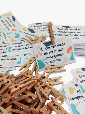 Imagem de Kit 100 Tags Frases Motivacionais Para Bebida Com Pregador