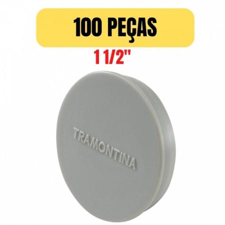 Imagem de Kit 100 tampao plastico para condulete multiplo 1 1/2 tramontina