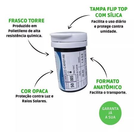 Imagem de Kit 100 Tiras Glicemia Glucoleader Enhance Fitas Glicose