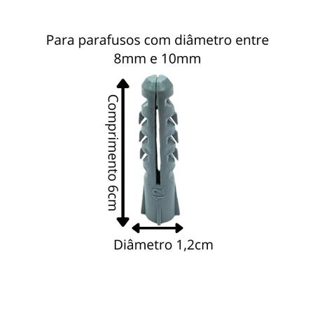 Imagem de Kit 100 Unidades Bucha Plastica n12 Anel Beltools