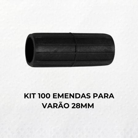 Imagem de Kit 100 unidades emenda 28mm para varão de cortina