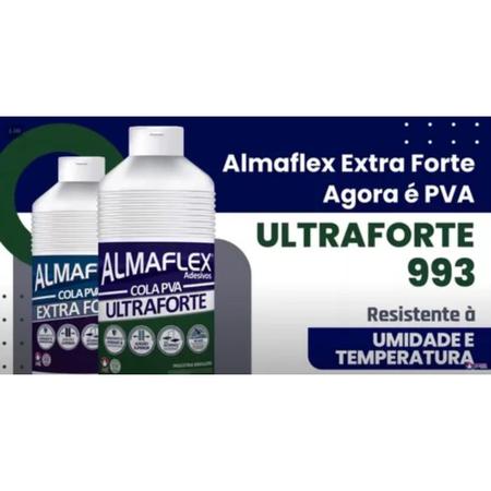 Imagem de Kit 10Kg Cola p Madeira PVA Ultraforte 993 Marcenaria (2x de 5Kg) - Almaflex