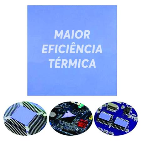 Imagem de Kit 10x Thermal Pad Almofada Térmica 10cm x 10cm (100mm x 100mm) x 3mm Para BGA VGA VRM Cor: Azul