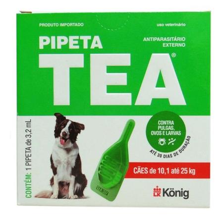 Imagem de Kit 11 Anti Pulgas Pipeta Tea Para Cães De 10,1 Kg Á 25kg