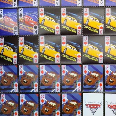 Imagem de Kit 11 Mini Baralhos Carros Disney Cartonado Destaque e Brinque Lembrancinha