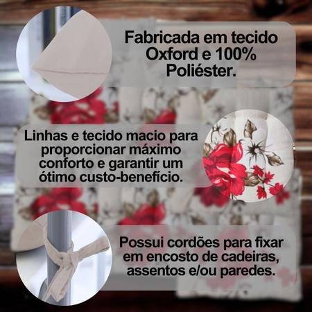 Imagem de Kit 12 Almofadas Assento Sofá Cadeira Futton Design Estampado Sofisticado Florido Resistente