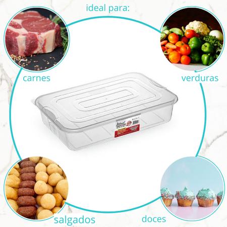 Imagem de kIT 12 Bandeja Plástica Frigorífica 10 Litros c/ Tampa p/ Carnes, Aves e Peixes