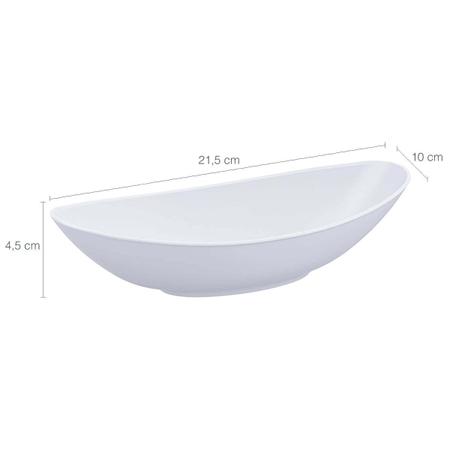 Imagem de Kit 12 Bandejas Petisqueiras Travessas Canoa para Servir Restaurantes Coza Branco 350ml Plástico