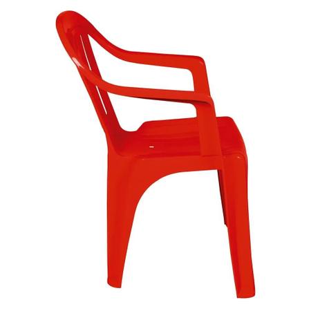 Imagem de Kit 12 Cadeiras Poltrona Vermelha em Plastico Suporta Ate 182 Kg Mor