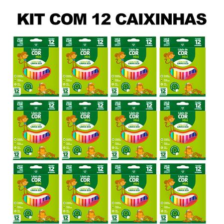 Imagem de Kit 12 Caixas De Lapis De Cor Pequeno Leo E Leo 12 Unidades