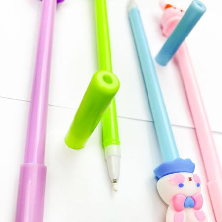 Imagem de Kit 12 canetas de coelhinha lacinho   papelaria fofa material escolar. basico