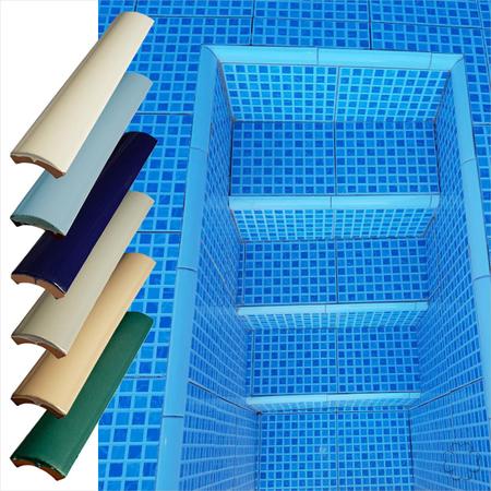 Imagem de Kit 12 Cantoneiras P/ Piscina 3m Linear 3,5x25cm Azul Piscina