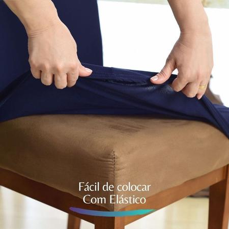 Imagem de Kit 12 Capa de Cadeira Jantar Elastex Premium Azul Marinho