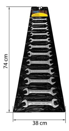 Imagem de Kit 12 Chaves Bocas Fixa de Aço Tramontina Original 6 a 32