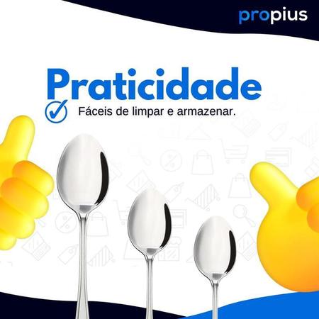 Imagem de Kit 12 Colheres Café Chá Sopa Cozinha Conjunto Gaveta