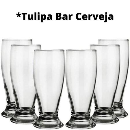 Imagem de Kit 12 Copo Chopp Transparente 350ml Taça Tulipa Bar Cerveja