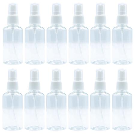 Imagem de Kit 12 Frasco Borrifador Válvula Spray Álcool Perfume 80 ml