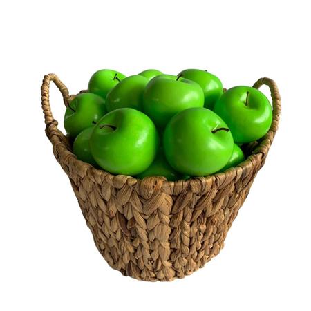 Imagem de Kit 12 Frutas Artificiais Maçã Verde para Decoração de Sala: Efeito Realista preço Atacado