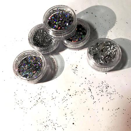Imagem de Kit 12 Glitter Purpurina + 15 Pinceis Maquiagem Artistica Decoração Unha Gel Acrigel Porcelana