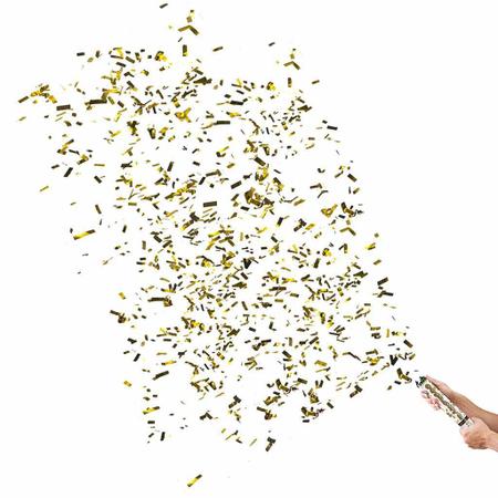 Imagem de Kit 12 Lanças Confetes Chuva de Prata Festas - Dourado