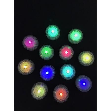 Imagem de Kit 12 Luminária lâmpada Led Colorida Decorativa a Prova DÁgua com Bateria 12Pcs