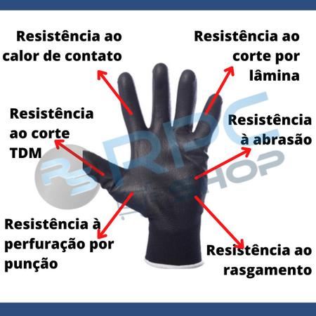 Imagem de Kit 12 Luvas Epi Multitato Multiuso Segurança Trabalho Obra Resistente Reforçada Proteção Elétrica