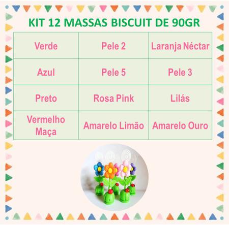 Imagem de Kit 12 Massas De Biscuit - Jl Artesanato 90 Gramas