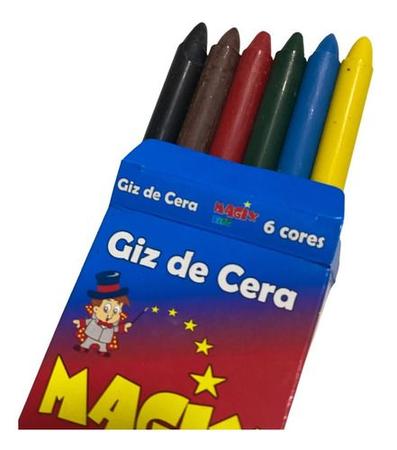 Kit 6 Giz de Cera Pintar Arte Desenhar e Colorir 45g Material Escolar  Colorir - Magix - Kit de Colorir - Magazine Luiza