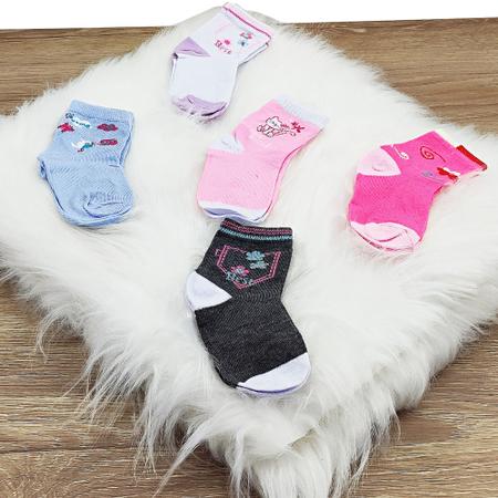 Imagem de Kit 12 Pares De Meias Infantil Menina Pacotão De Qualidade