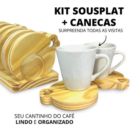 Imagem de Kit 12 Peças Xícaras 120ml Porcelana Com Sousplat Coração