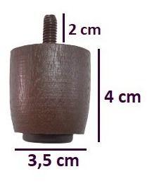 Imagem de Kit 12 Pés para Cama Box Baú Queen Ou King JR Marrom 4cm altura madeira maciça
